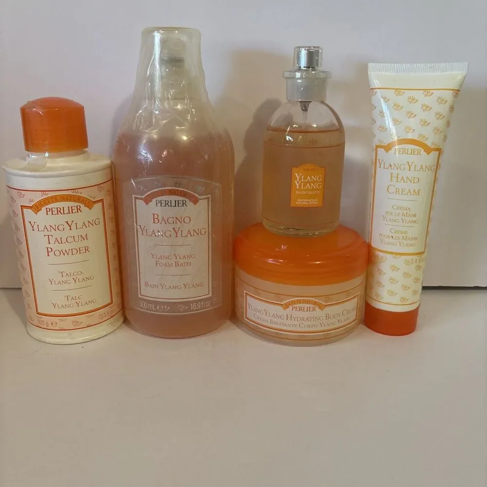 Ricette Naturali Perlier Bagno Ylang Talc, Body & Hand Cream, Foam Bath Spray
